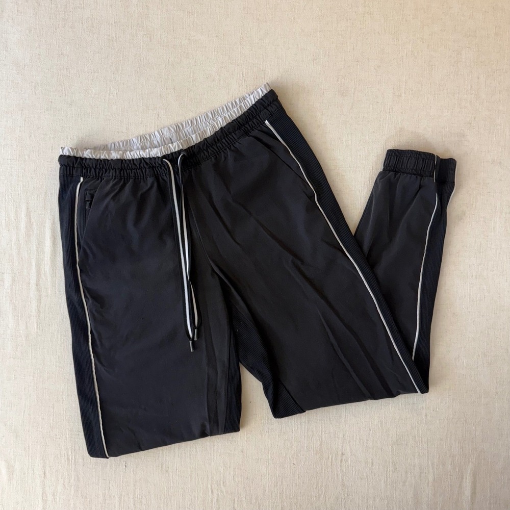 Athleta Brooklyn Jogger Black White Piping Pants Womens Size 6 - Picture 7 of 14